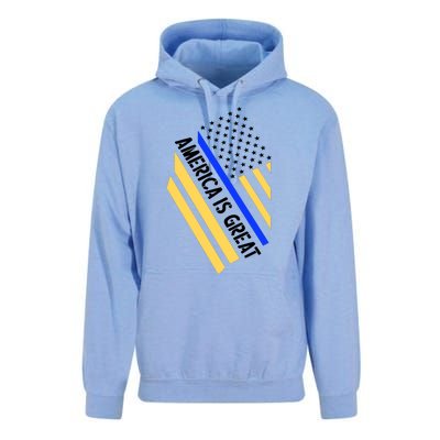 America Is Great Thin Blue Line Flag Unisex Surf Hoodie