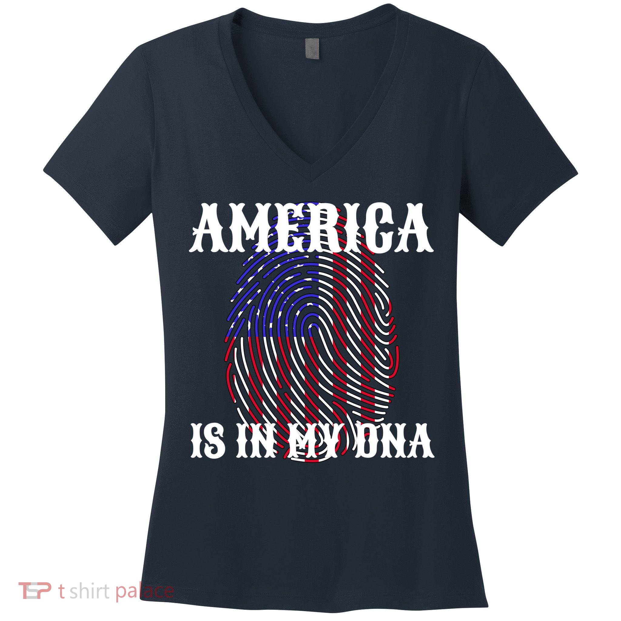 America Is In My DNA Women's V-Neck T-Shirt