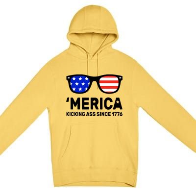 America Kicking Ass Since 1776 Premium Pullover Hoodie