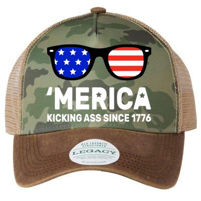 America Kicking Ass Since 1776 Legacy Tie Dye Trucker Hat