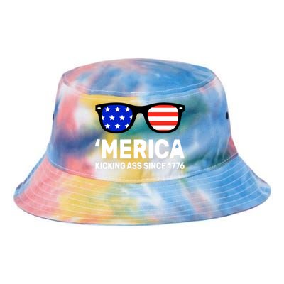 America Kicking Ass Since 1776 Tie Dye Newport Bucket Hat