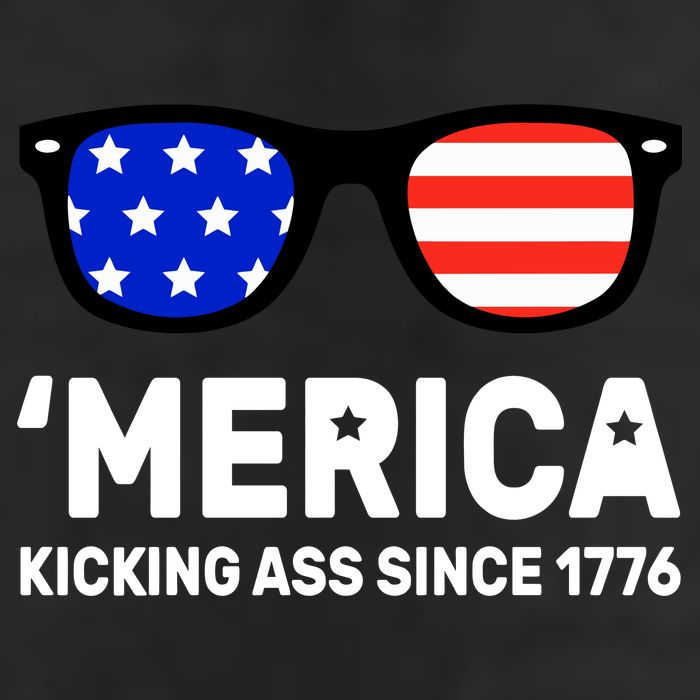 America Kicking Ass Since 1776 7 Panel Mesh Trucker Snapback Hat