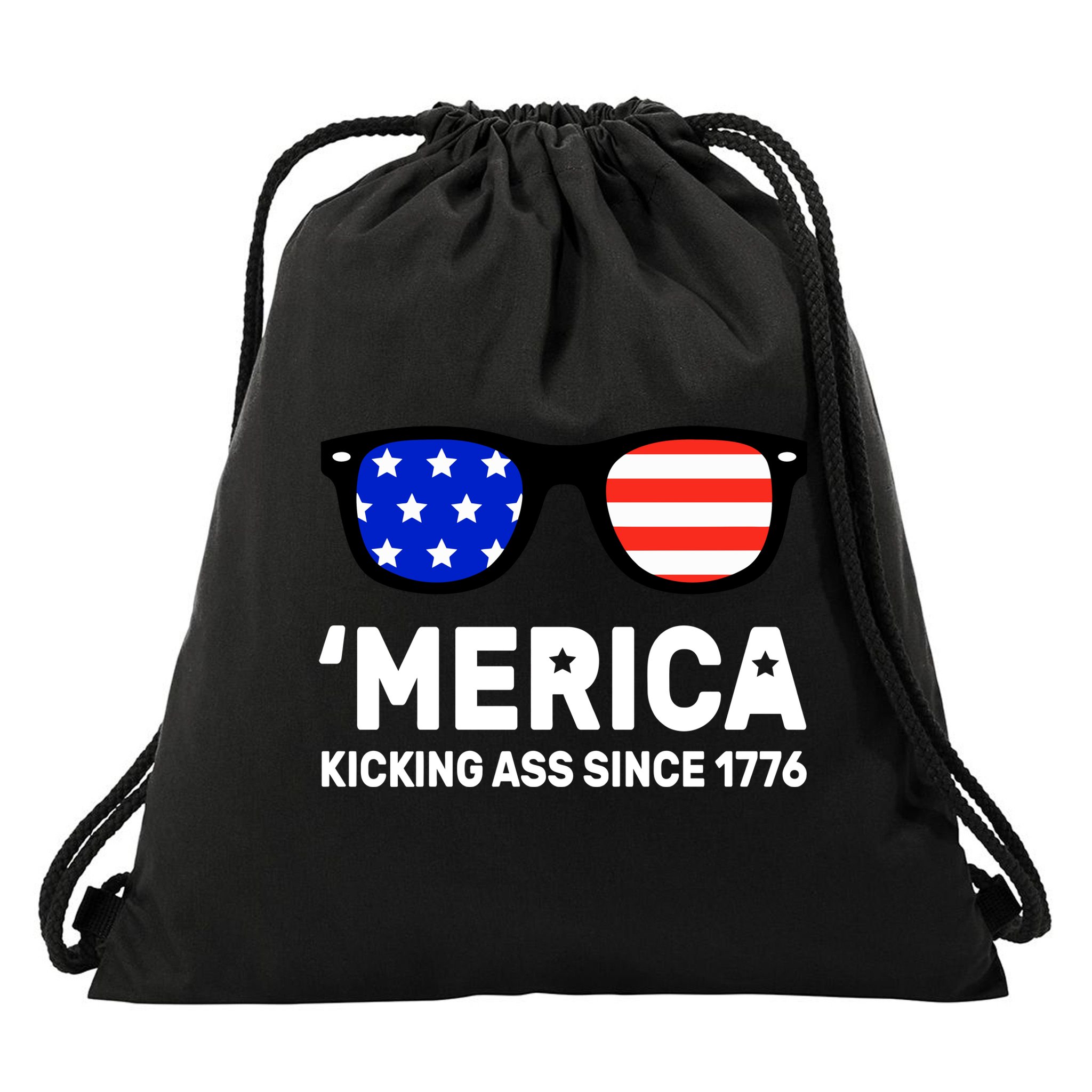 America Kicking Ass Since 1776 Drawstring Bag