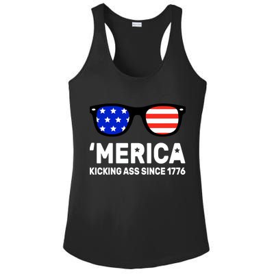 America Kicking Ass Since 1776 Ladies PosiCharge Competitor Racerback Tank