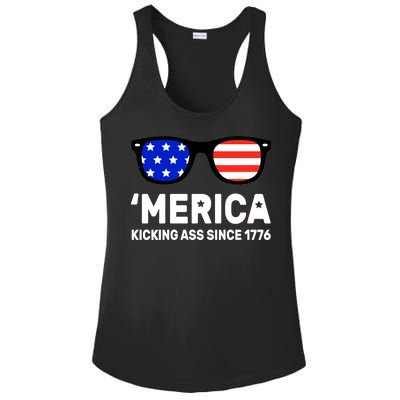 America Kicking Ass Since 1776 Ladies PosiCharge Competitor Racerback Tank