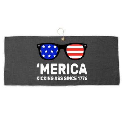 America Kicking Ass Since 1776 Large Microfiber Waffle Golf Towel