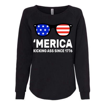 America Kicking Ass Since 1776 Womens California Wash Sweatshirt