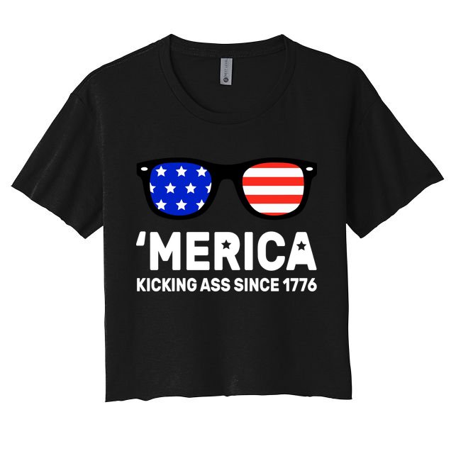 America Kicking Ass Since 1776 Crop Top