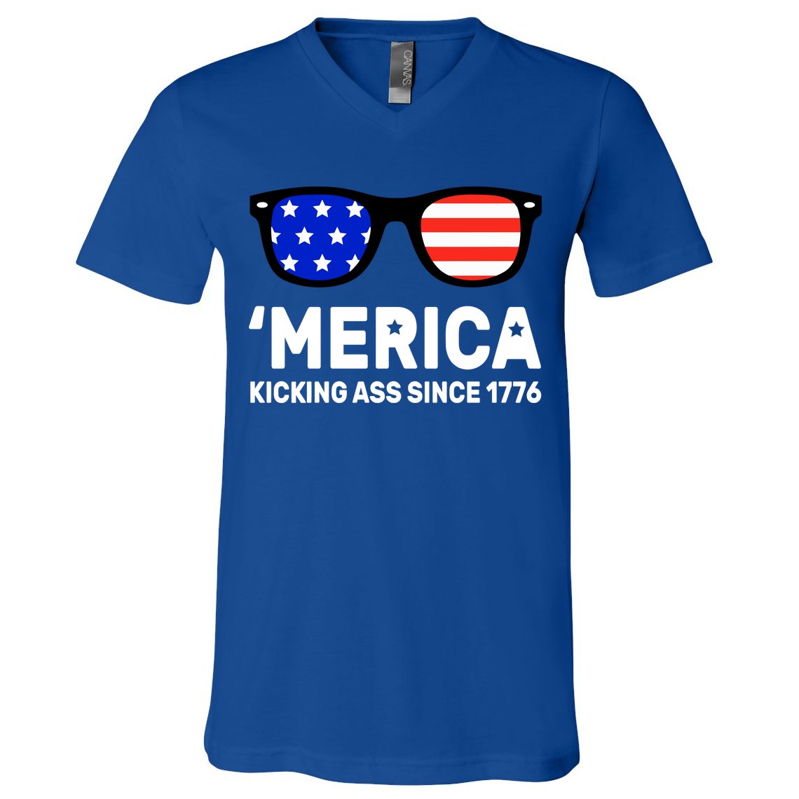 America Kicking Ass Since 1776 V-Neck T-Shirt