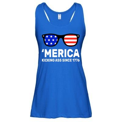 America Kicking Ass Since 1776 Ladies Essential Flowy Tank