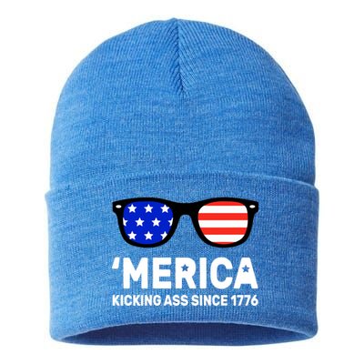 America Kicking Ass Since 1776 Sustainable Knit Beanie