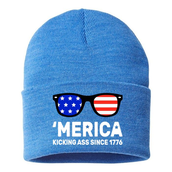 America Kicking Ass Since 1776 Sustainable Knit Beanie