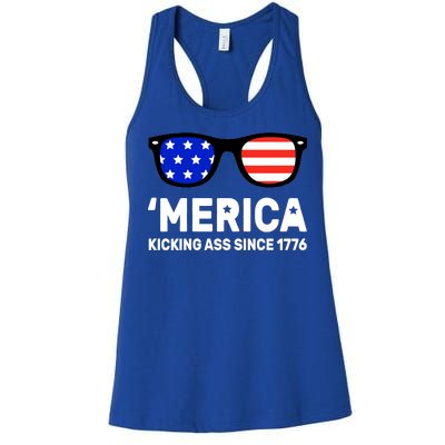 America Kicking Ass Since 1776 Women's Racerback Tank