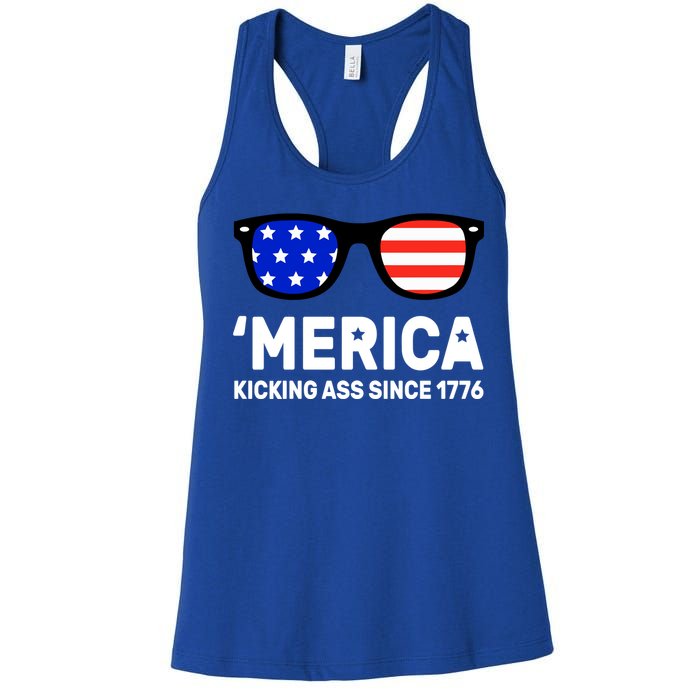 America Kicking Ass Since 1776 Women's Racerback Tank