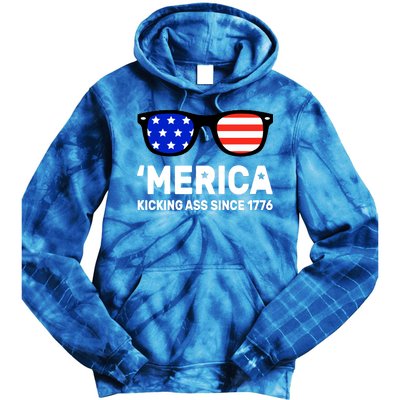 America Kicking Ass Since 1776 Tie Dye Hoodie