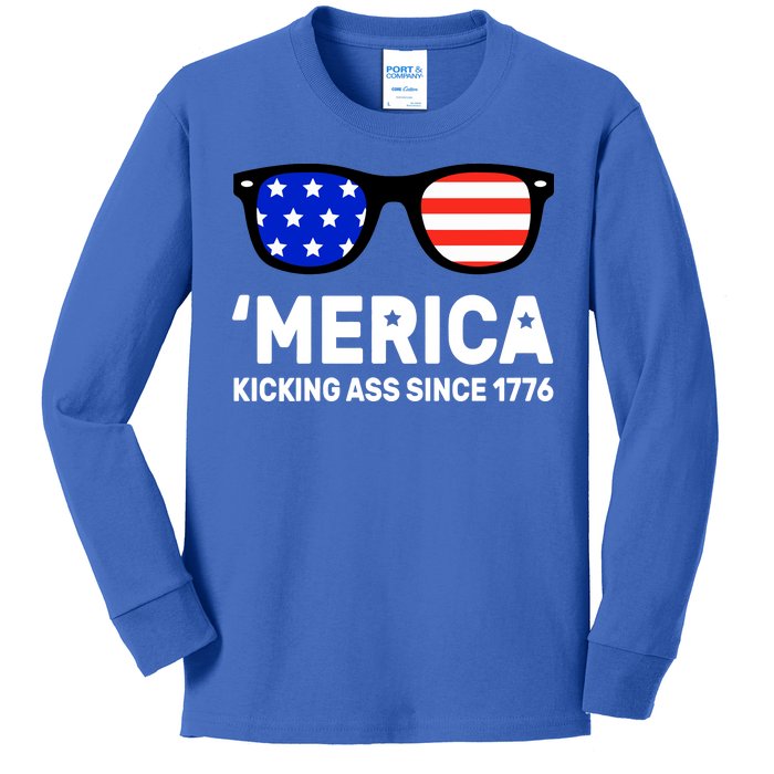 America Kicking Ass Since 1776 Kids Long Sleeve Shirt