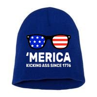 America Kicking Ass Since 1776 Short Acrylic Beanie