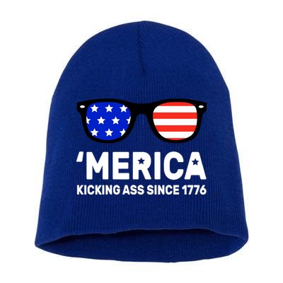 America Kicking Ass Since 1776 Short Acrylic Beanie