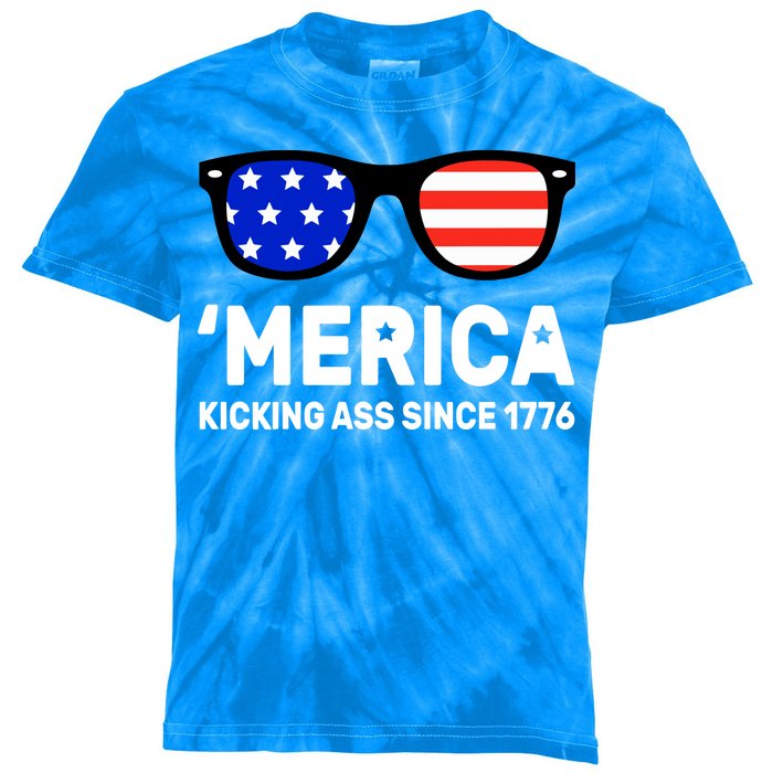 America Kicking Ass Since 1776 Kids Tie-Dye T-Shirt