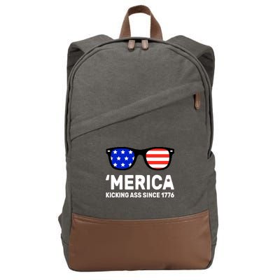 America Kicking Ass Since 1776 Cotton Canvas Backpack