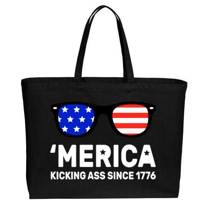 America Kicking Ass Since 1776 Cotton Canvas Jumbo Tote