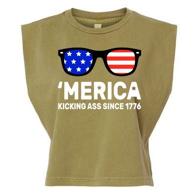 America Kicking Ass Since 1776 Garment-Dyed Women's Muscle Tee