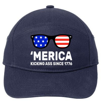 America Kicking Ass Since 1776 7-Panel Snapback Hat