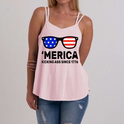 America Kicking Ass Since 1776 Women's Strappy Tank