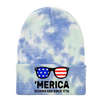 America Kicking Ass Since 1776 Tie Dye 12in Knit Beanie