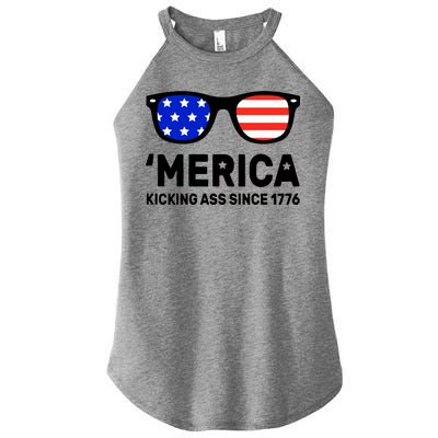 America Kicking Ass Since 1776 Women's Perfect Tri Rocker Tank