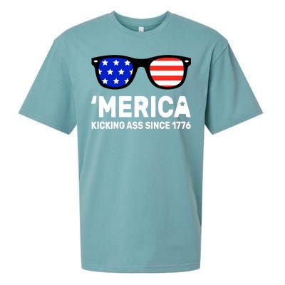 America Kicking Ass Since 1776 Sueded Cloud Jersey T-Shirt