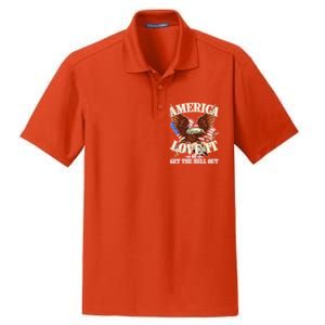 America Love It Or Get the Hell Out Dry Zone Grid Polo