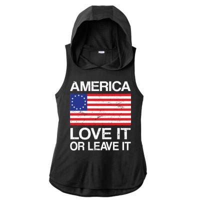 America Love It Or Leave It Betsy Ross Ladies PosiCharge Tri-Blend Wicking Draft Hoodie Tank