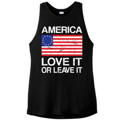 America Love It Or Leave It Betsy Ross Ladies PosiCharge Tri-Blend Wicking Tank