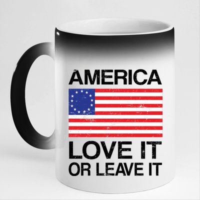 America Love It Or Leave It Betsy Ross 11oz Black Color Changing Mug