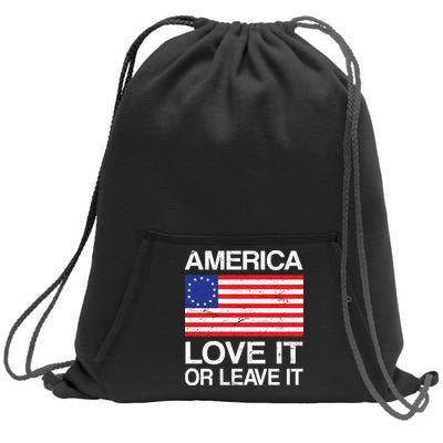 America Love It Or Leave It Betsy Ross Sweatshirt Cinch Pack Bag