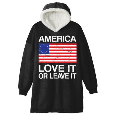 America Love It Or Leave It Betsy Ross Hooded Wearable Blanket