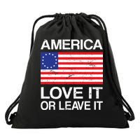 America Love It Or Leave It Betsy Ross Drawstring Bag