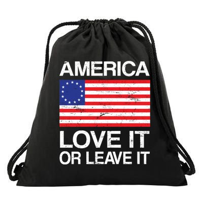 America Love It Or Leave It Betsy Ross Drawstring Bag