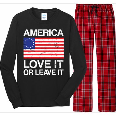 America Love It Or Leave It Betsy Ross Long Sleeve Pajama Set