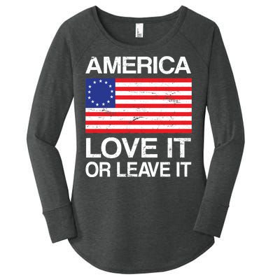 America Love It Or Leave It Betsy Ross Women's Perfect Tri Tunic Long Sleeve Shirt