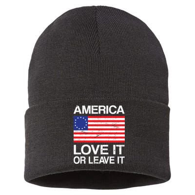 America Love It Or Leave It Betsy Ross Sustainable Knit Beanie