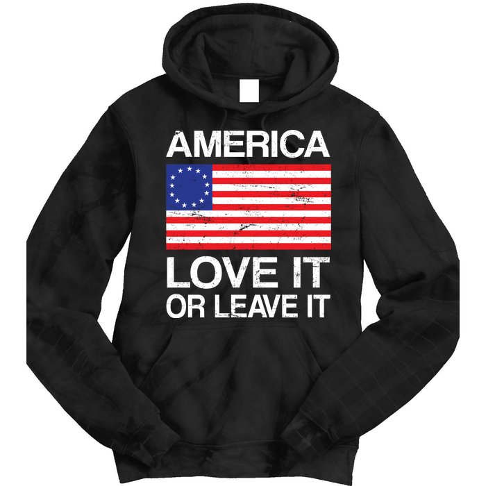 America Love It Or Leave It Betsy Ross Tie Dye Hoodie