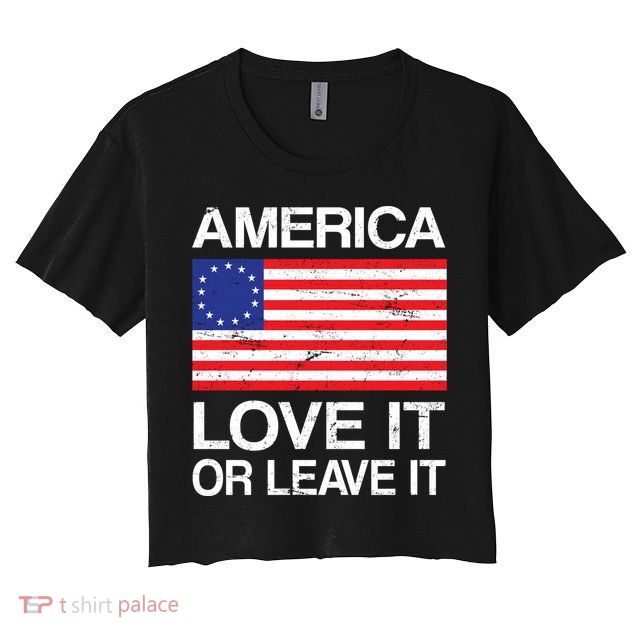 America Love It Or Leave It Betsy Ross Crop Top
