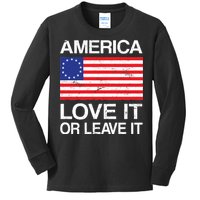 America Love It Or Leave It Betsy Ross Kids Long Sleeve Shirt