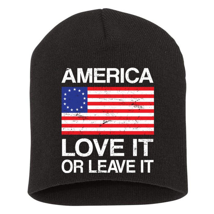 America Love It Or Leave It Betsy Ross Short Acrylic Beanie