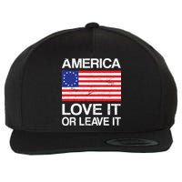 America Love It Or Leave It Betsy Ross Wool Snapback Cap