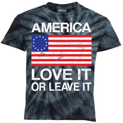 America Love It Or Leave It Betsy Ross Kids Tie-Dye T-Shirt