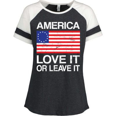 America Love It Or Leave It Betsy Ross Enza Ladies Jersey Colorblock Tee