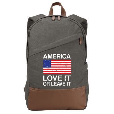 America Love It Or Leave It Betsy Ross Cotton Canvas Backpack